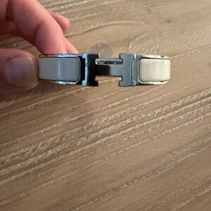 Authentic Hermes Clic H Bracelet- White Enamel